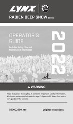 Lynx RADIEN DEEP SNOW 2022 Series Operator's Manual