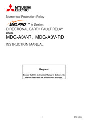 Mitsubishi Electric MELPRO MDG-A3V-RD Instruction Manual