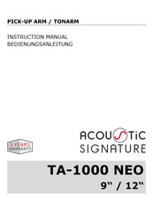 Acoustic Signature TA-1000 NEO 9 Instruction Manual