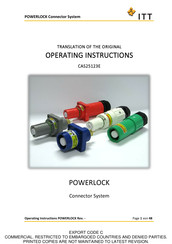 ITT POWERLOCK BOX Operating Instructions Manual