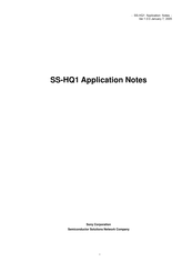 Sony SS-HQ1 Application Notes