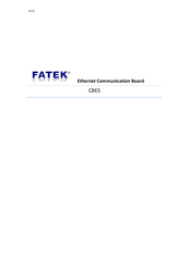 FATEK FBs-CBES Series Manual
