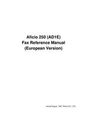Ricoh Aficio 250 Reference Manual