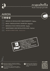 Acquabella AKRON Maintenance And Installation Manual