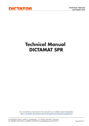 Dictator DICTAMAT SPR Technical Manual