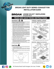 Broan LOSONE SELECT L3500EXL Installation Manual