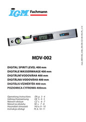 IGM Fachmann MDV-002 Operationg Instructions
