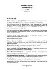 Radio Shack TP-396 Owner's Manual