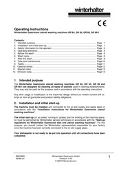 Winterhalter Gastronom GR 66/1 Operating Instructions Manual