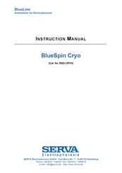 serva BlueLine BSD-CRYO Instruction Manual