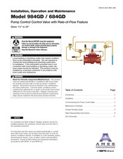 Watts AMES 684GD Installation, Operation And Maintenance Manual
