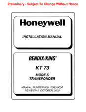 Honeywell BENDIX KING 066-01164-0101 Installation Manual