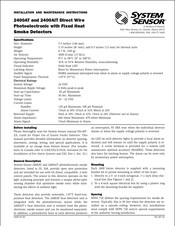 System Sensor 2400AT Installation And Maintenance Instructions