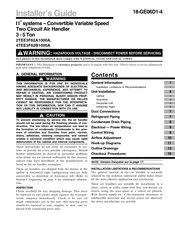 American Standard 2TEE3F62A1000A Installer's Manual