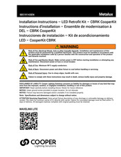 Metalux Cooper CBRK Installation Instructions Manual