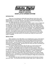 Dakota Digital CMD-3000 Manual
