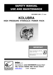 DOA KOLUBRA Use And Maintenance