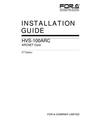 FOR-A HVS-100ARC Installation Manual