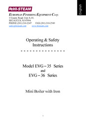 EUROPEAN FINISHING EQUIPMENT Hi-Steam EVG-3610 Operating/Safety Instructions Manual