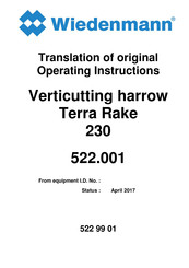 Wiedenmann Terra Rake 230 Translation Of Original Operating Instructions