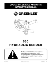 GREENLINE 880 Operation, Service And Parts Instruction Manual