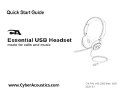 Cyber Acoustics PA HS-2000 Quick Start Manual
