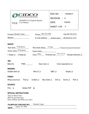 Cidco Communications D937 User Manual