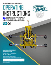 WPG MRPTHD2011LAC Operating Instructions Manual