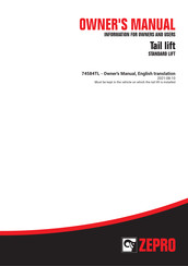 Zepro Tail lift Owner's Manual