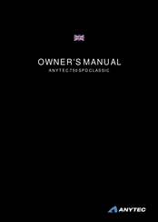 ANYTEC 750 SPD CLASSIC Owner's Manual