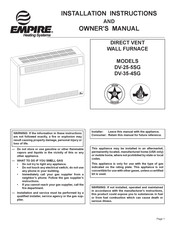 Empire DV-25-5SG Installation Instructions And Owner's Manual