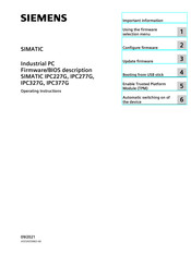 Siemens SIMATIC IPC327G Operating Instructions Manual