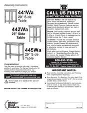 Whittier Wood Products 441Wa Assembly Instructions Manual