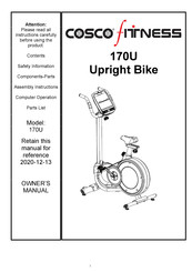 Cosco Fitness 170U Owner's Manual