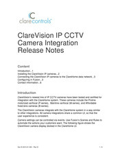 Clare Controls ClareVision Release Notes