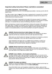 Lightmaxx VEGA Lase 3.0 Important Safety Instructions Manual