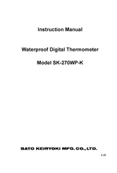 SATO SK-270WP-K Instruction Manual