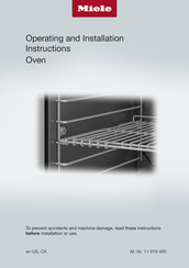 Miele 11 919 480 Operating And Installation Instructions