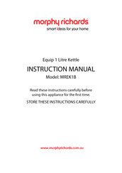 Morphy Richards Equip MREK1B Instruction Manual