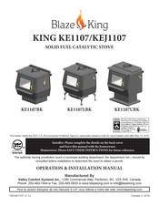 Blaze King KING KE1107BK Operation & Installation Manual