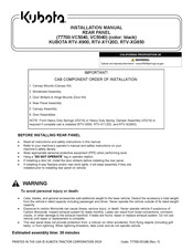 Kubota 77700-VC5040 Installation Manual