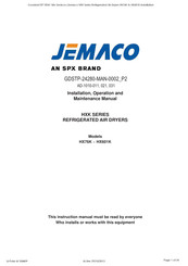 SPX JEMACO HXK Series Installation, Operation And Maintenance Manual