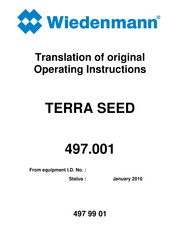 Wiedenmann TERRA SEED Translation Of Original Operating Instructions