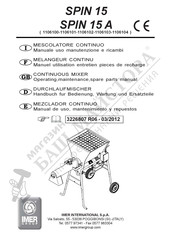 IMER 1106102 Operating, Maintenance, Spare Parts Manual