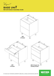 Wren Kitchens Vogue BASE UNIT 600 2 Drawer inc Dummy Drawer Assembly Manual