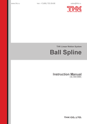 THK Ball Spline Instruction Manual