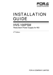FOR-A HVS-100PSM Installation Manual