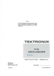 Tektronix 5110 Instruction Manual