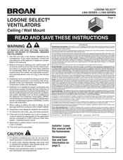 Broan Losone Select L900 Series Instructions Manual