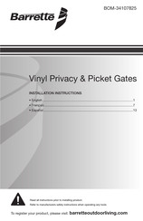 Barrette BOM-34107825 Installation Instructions Manual
